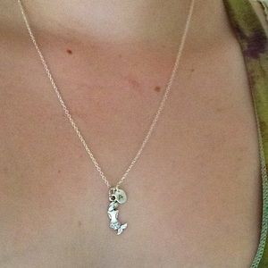 Mermaid Necklace Personalized Initial Charm